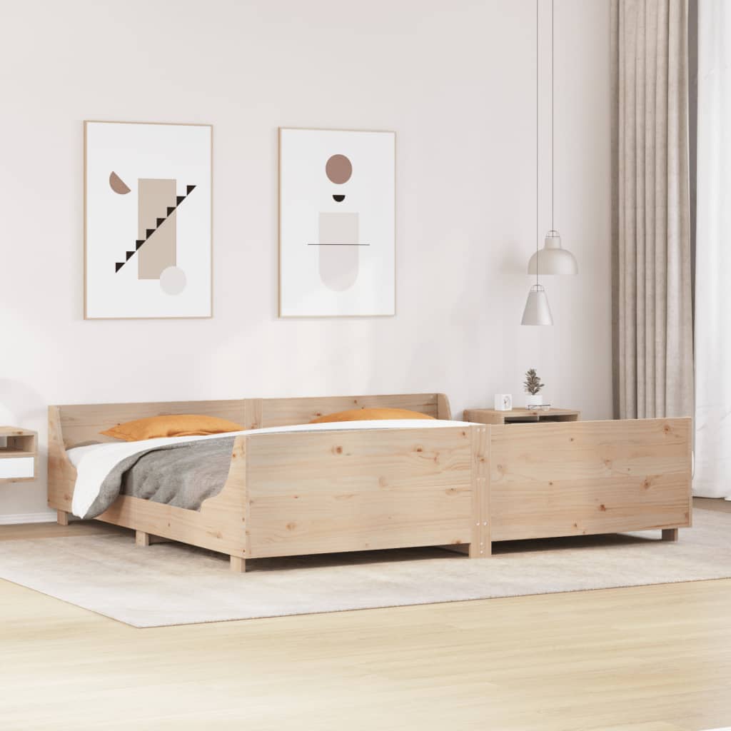 Bedframe zonder matras massief grenenhout 200x200 cm is nu te koop bij PeponiXL, paradijselijk wonen!