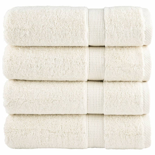 Handdoeken SOLUND 4 st 600 g/m² 50x100 cm crèmekleurig is nu te koop bij PeponiXL, paradijselijk wonen!