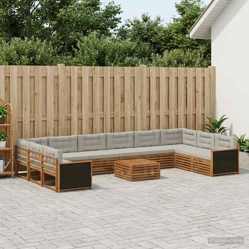 Sofa-Sets met kussen 11 pcs Massief Acaciahout is nu te koop bij PeponiXL, paradijselijk wonen!