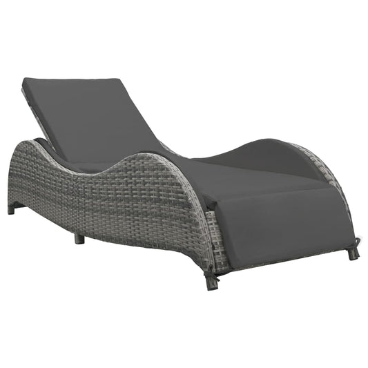 Ligbed met kussen poly rattan antraciet is nu te koop bij PeponiXL, paradijselijk wonen!