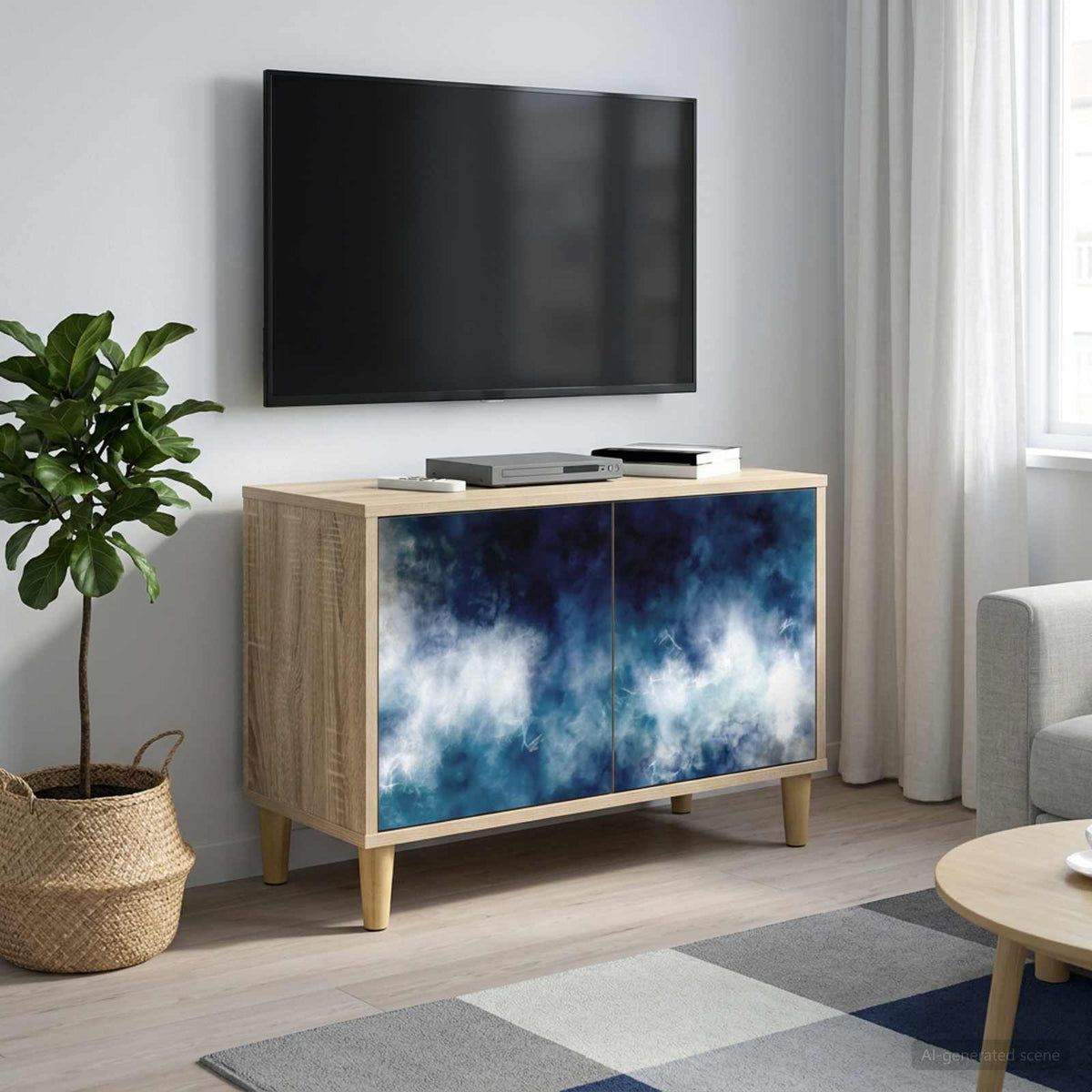 Tv-meubel RAALTE 69 x 33 x 50 cm Sonoma Bewerkt hout is nu te koop bij PeponiXL, paradijselijk wonen!