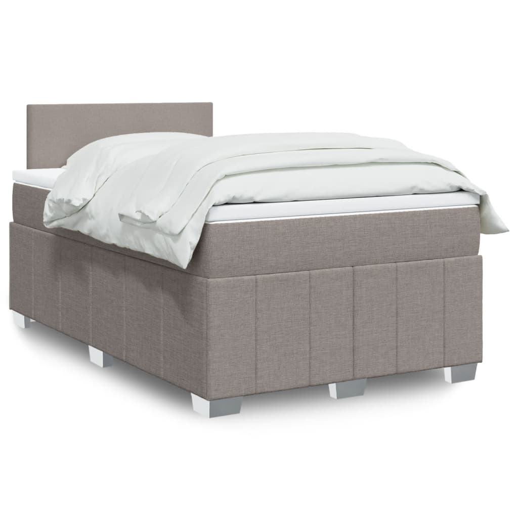Boxspring met matras stof taupe 120x200 cm is nu te koop bij PeponiXL, paradijselijk wonen!