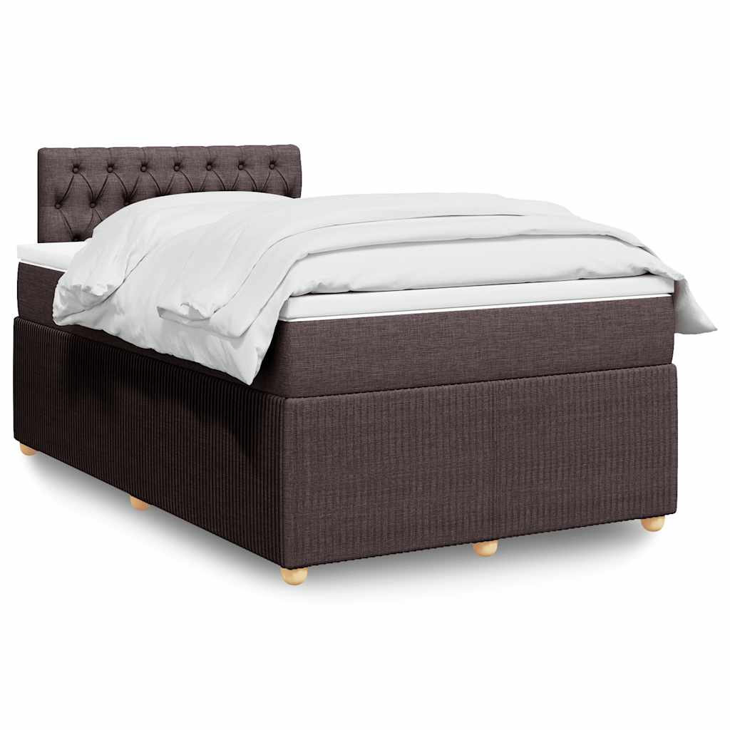 Boxspring met matras stof donkerbruin 120x200 cm is nu te koop bij PeponiXL, paradijselijk wonen!