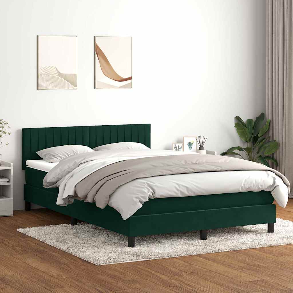 Boxspring met matras en LED fluweel donkergroen 160x220 cm is nu te koop bij PeponiXL, paradijselijk wonen!