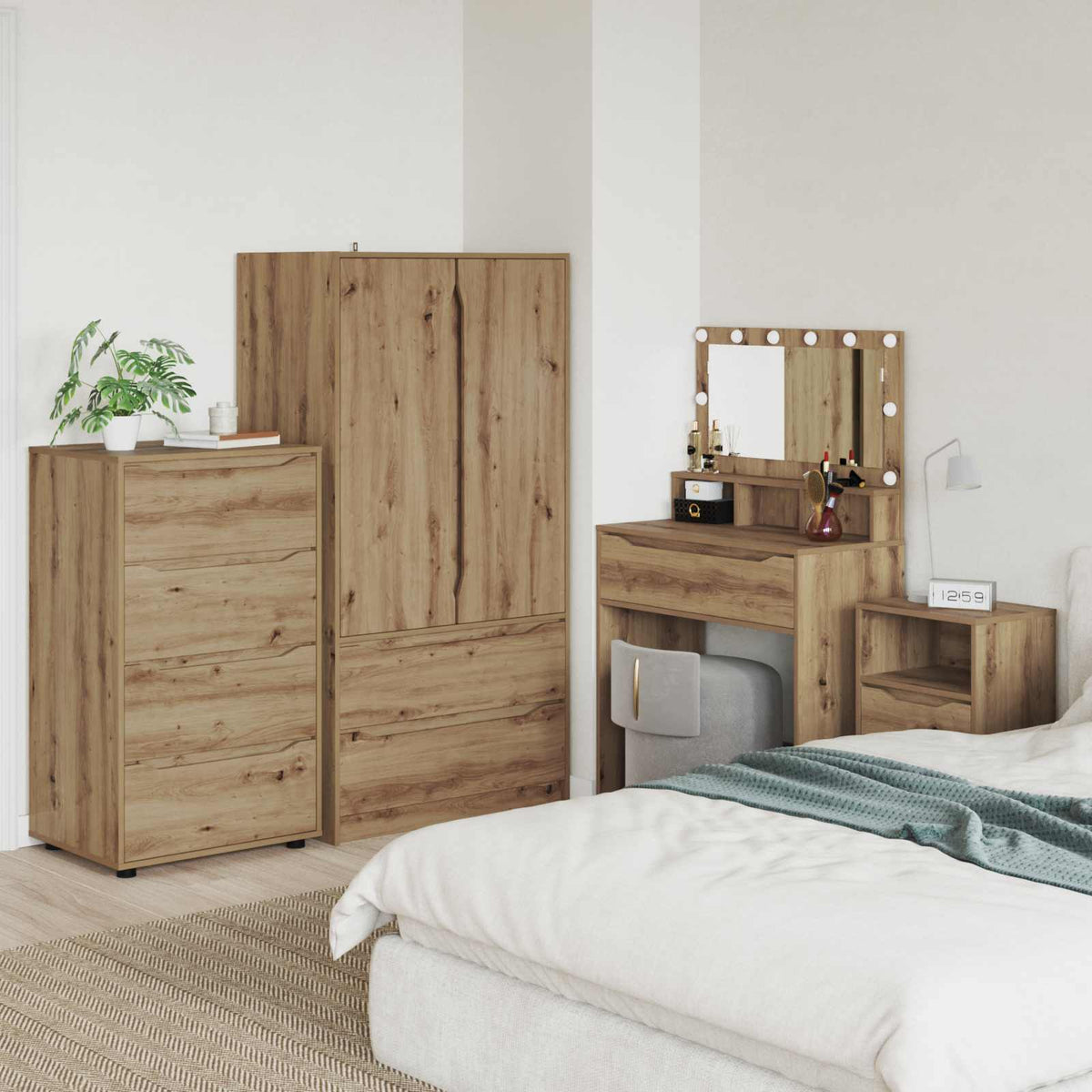 Opslagkasten Artisan Eiken 60 x 48 x 105 cm Bewerkt hout is nu te koop bij PeponiXL, paradijselijk wonen!