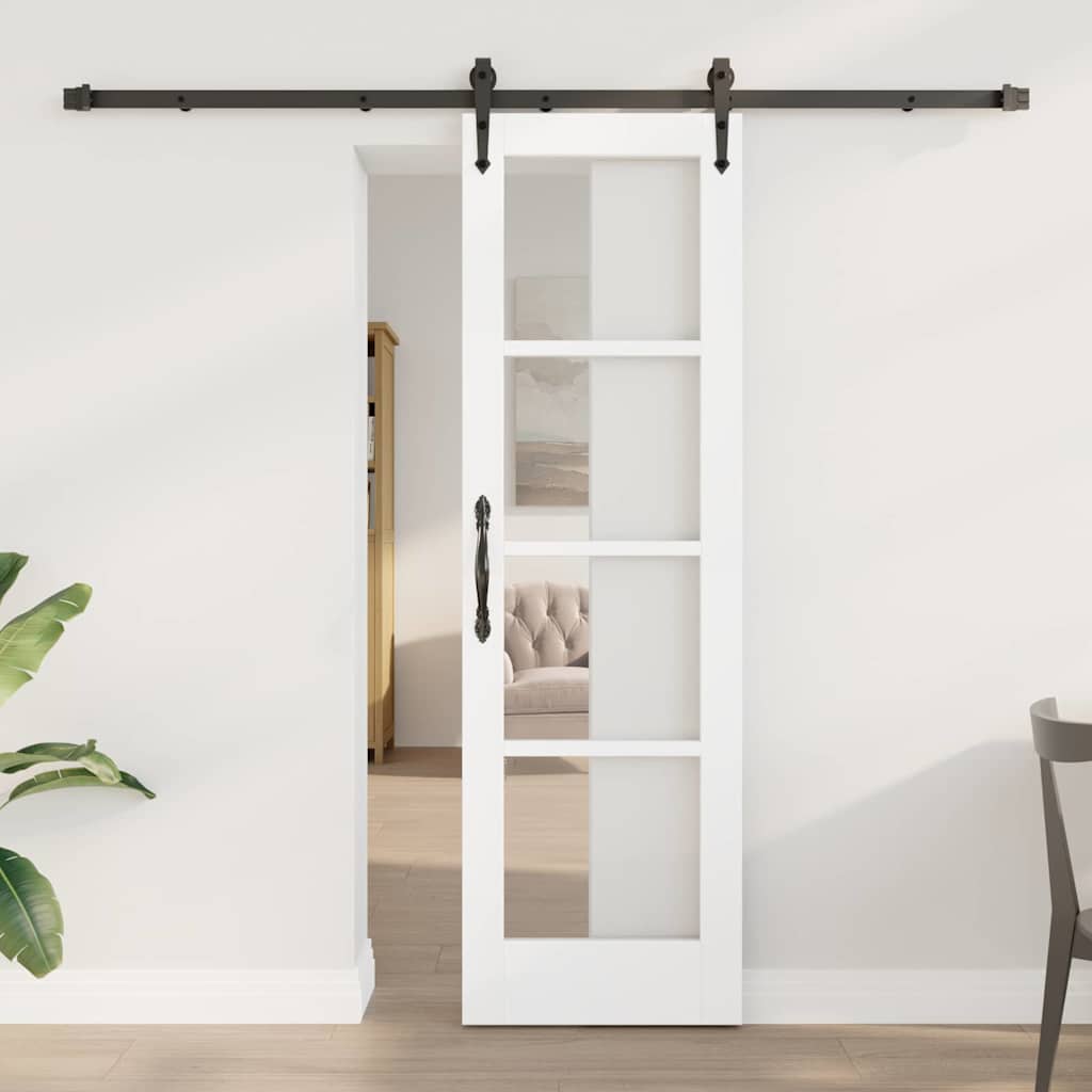 Schuifdeur ORKDAL Wit 61 x 198,5 cm Massief grenenhout en glas is nu te koop bij PeponiXL, paradijselijk wonen!