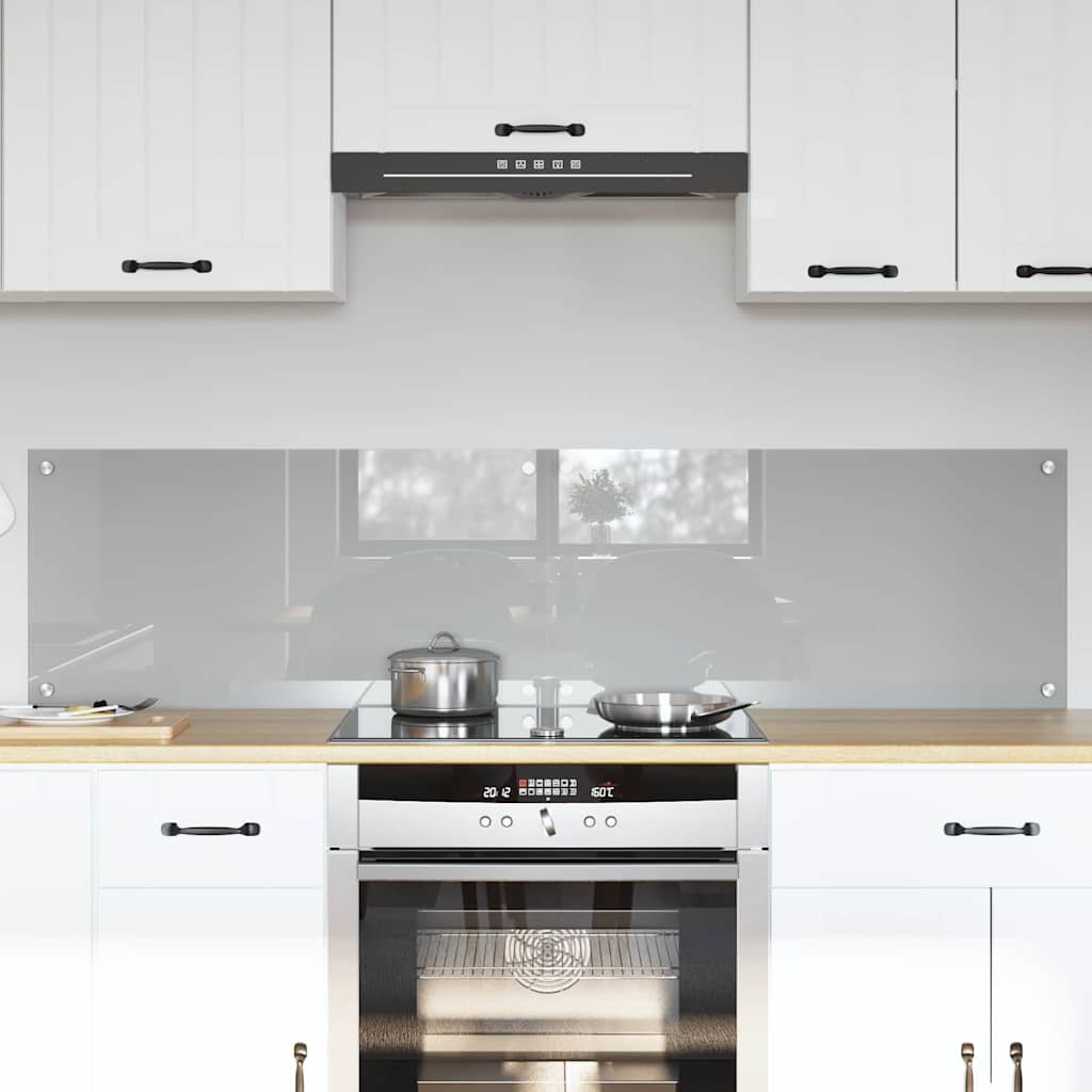 Keukenachterwand 2 pcs Lichtgrijs 80 x 40 cm gehard glas is nu te koop bij PeponiXL, paradijselijk wonen!