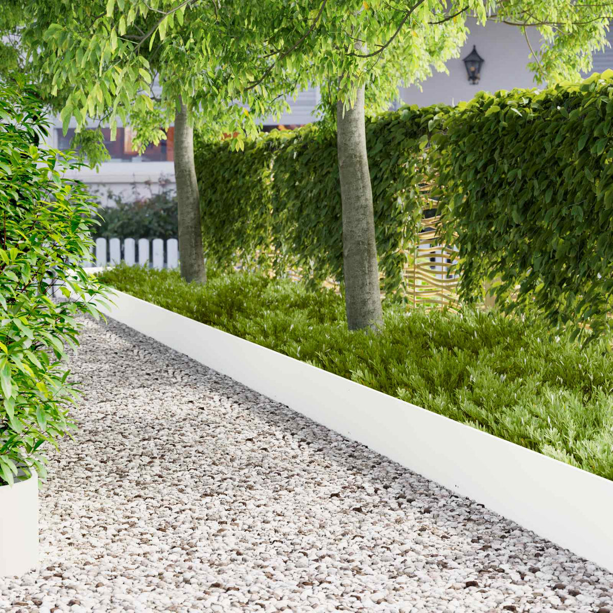 Gazonrand 20 pcs 103 x 30 cm Staal Wit is nu te koop bij PeponiXL, paradijselijk wonen!