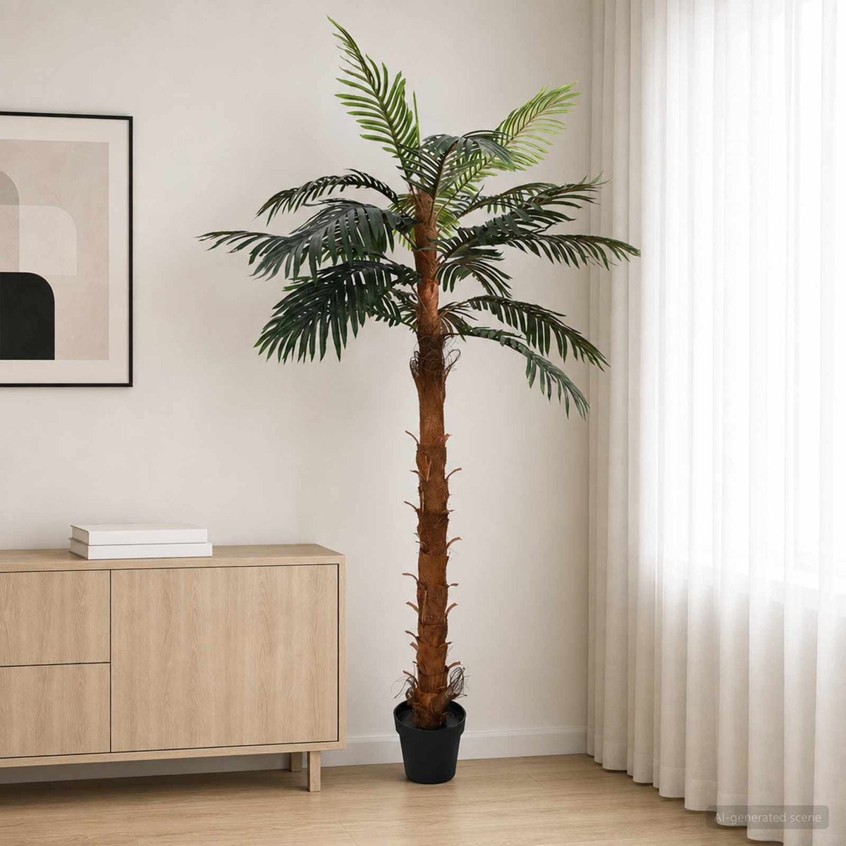 Kunstmatige Cocuspalmboom Groen 70 x 20 x 200 cm Stof en Bamboe is nu te koop bij PeponiXL, paradijselijk wonen!