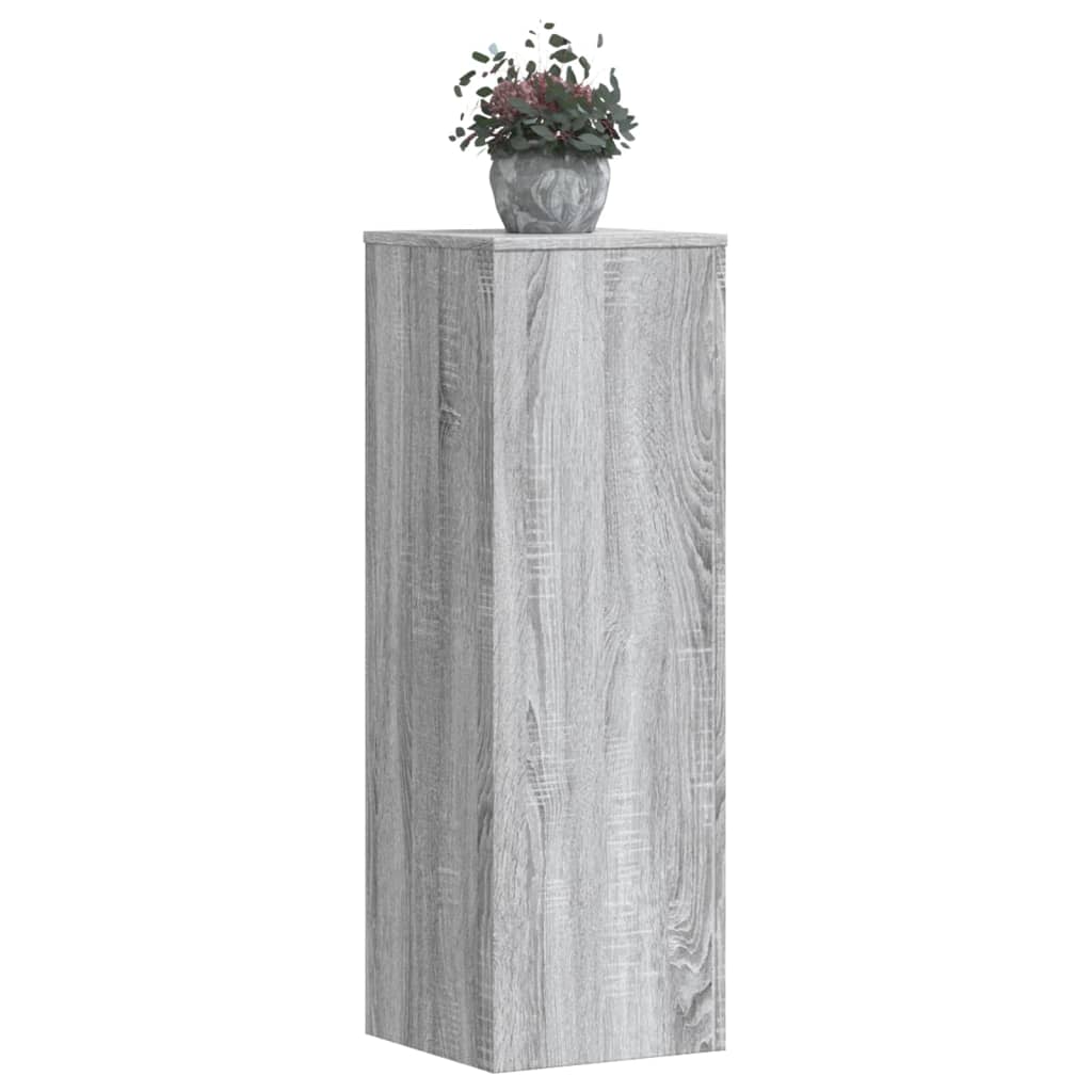 Plantenstandaards 2 st 33x33x100 cm bewerkt hout grijs sonoma is nu te koop bij PeponiXL, paradijselijk wonen!