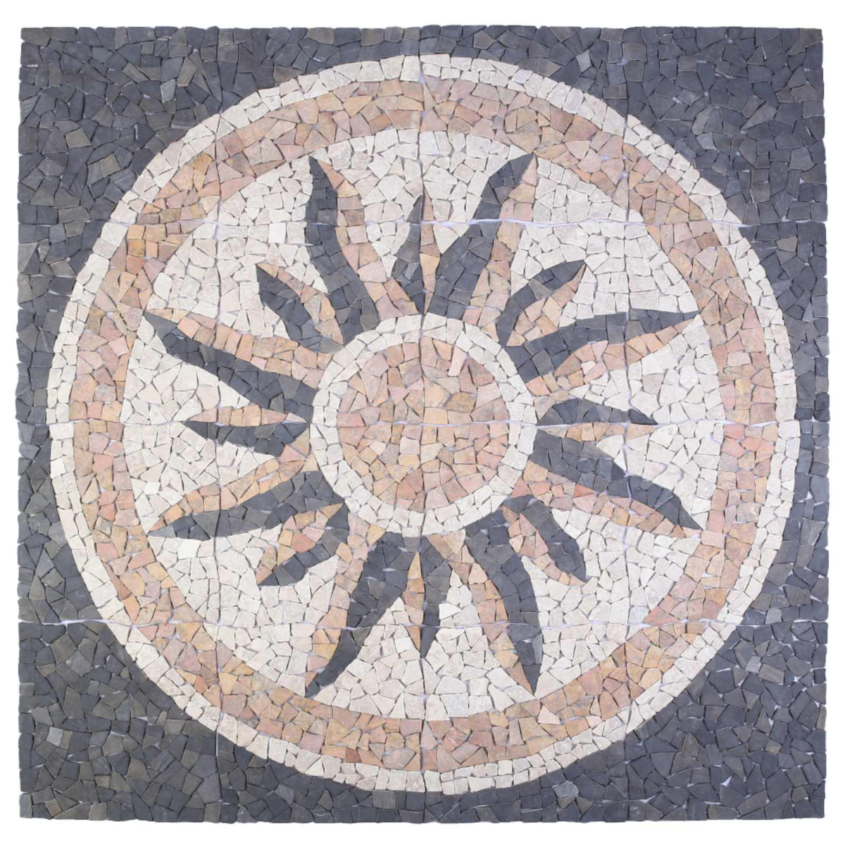 Mozaïektegels Zonnepatroon veelkleurig 120 x 120 cm Marmer is nu te koop bij PeponiXL, paradijselijk wonen!