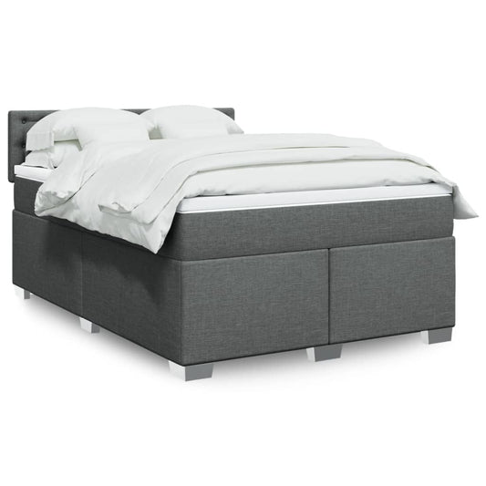 Boxspring met matras stof donkergrijs 160x200 cm is nu te koop bij PeponiXL, paradijselijk wonen!