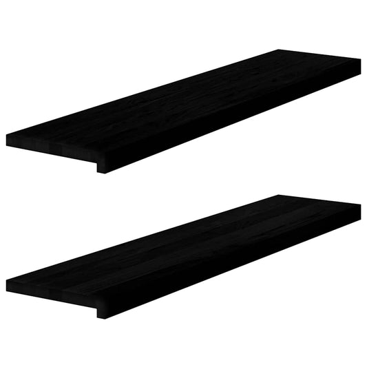 Vensterbanken 2 st 110x30x2 cm massief eikenhout bruin-zwart is nu te koop bij PeponiXL, paradijselijk wonen!