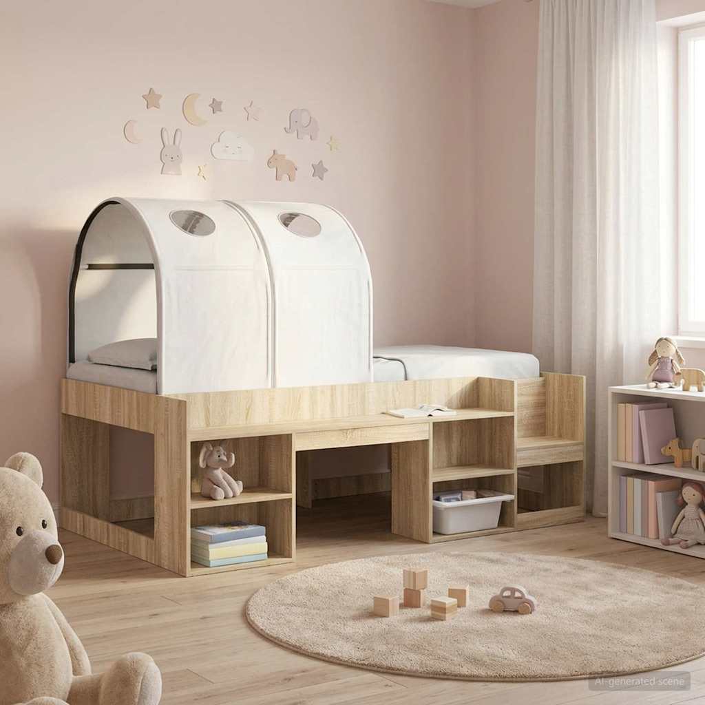 Bedtunnel voor kinderbedden 2 pcs Wit Polyester is nu te koop bij PeponiXL, paradijselijk wonen!