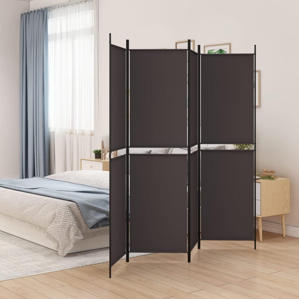 Kamerscherm met 4 panelen 200x200 cm stof bruin is nu te koop bij PeponiXL, paradijselijk wonen!