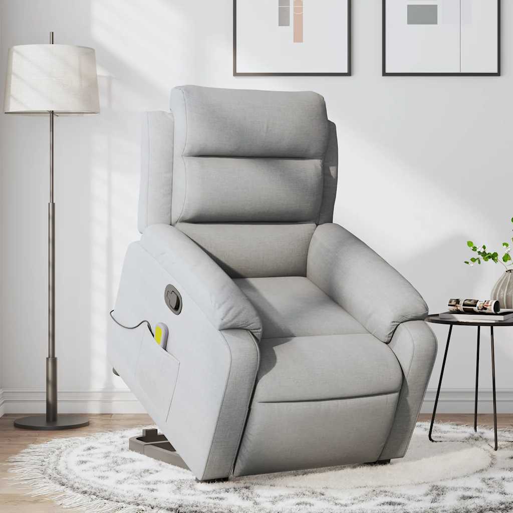 Sta-op-massagestoel verstelbaar stof lichtgrijs is nu te koop bij PeponiXL, paradijselijk wonen!