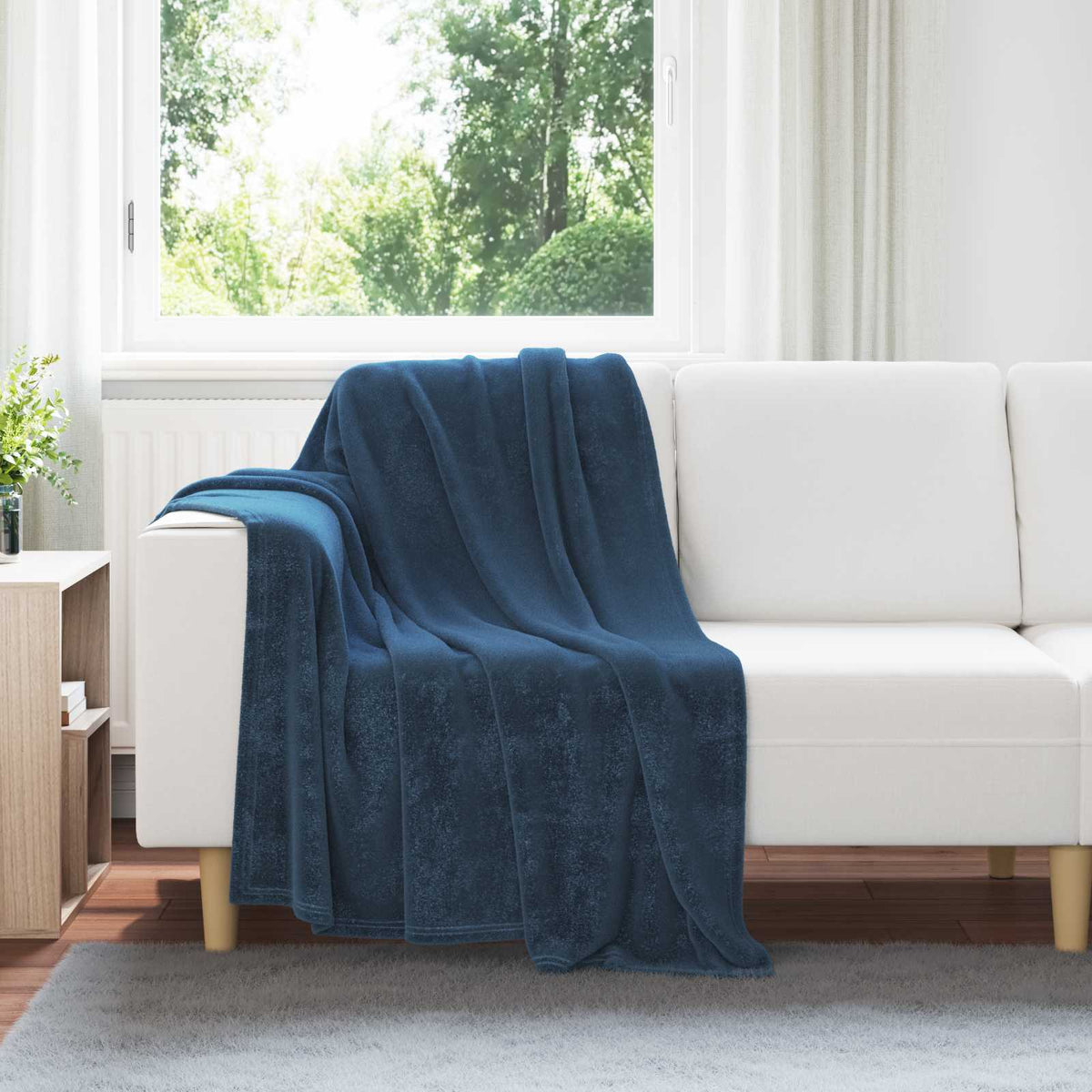 Gooi Deken Marineblauw 130 x 150 cm Fleece is nu te koop bij PeponiXL, paradijselijk wonen!