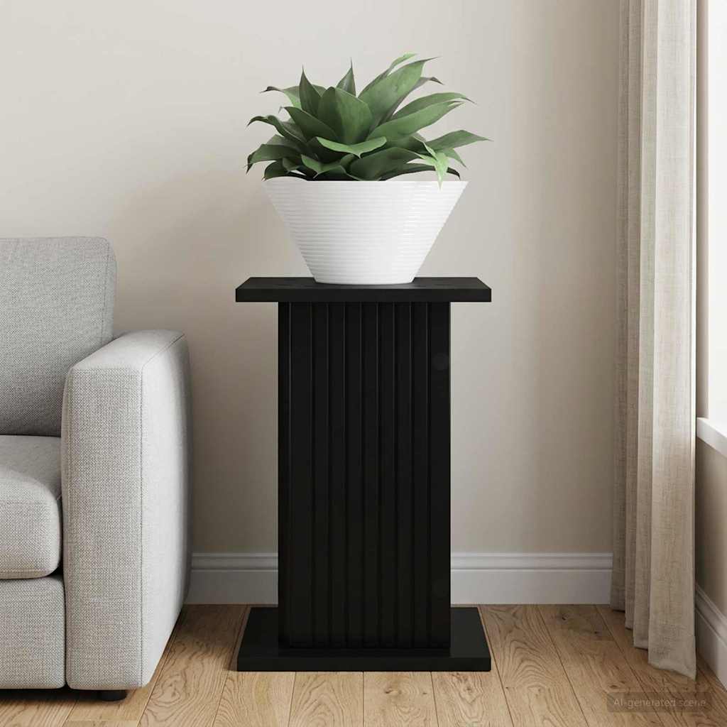 Plantenstandaard Zwart 30,5 x 30 x 43 cm Bewerkt hout is nu te koop bij PeponiXL, paradijselijk wonen!