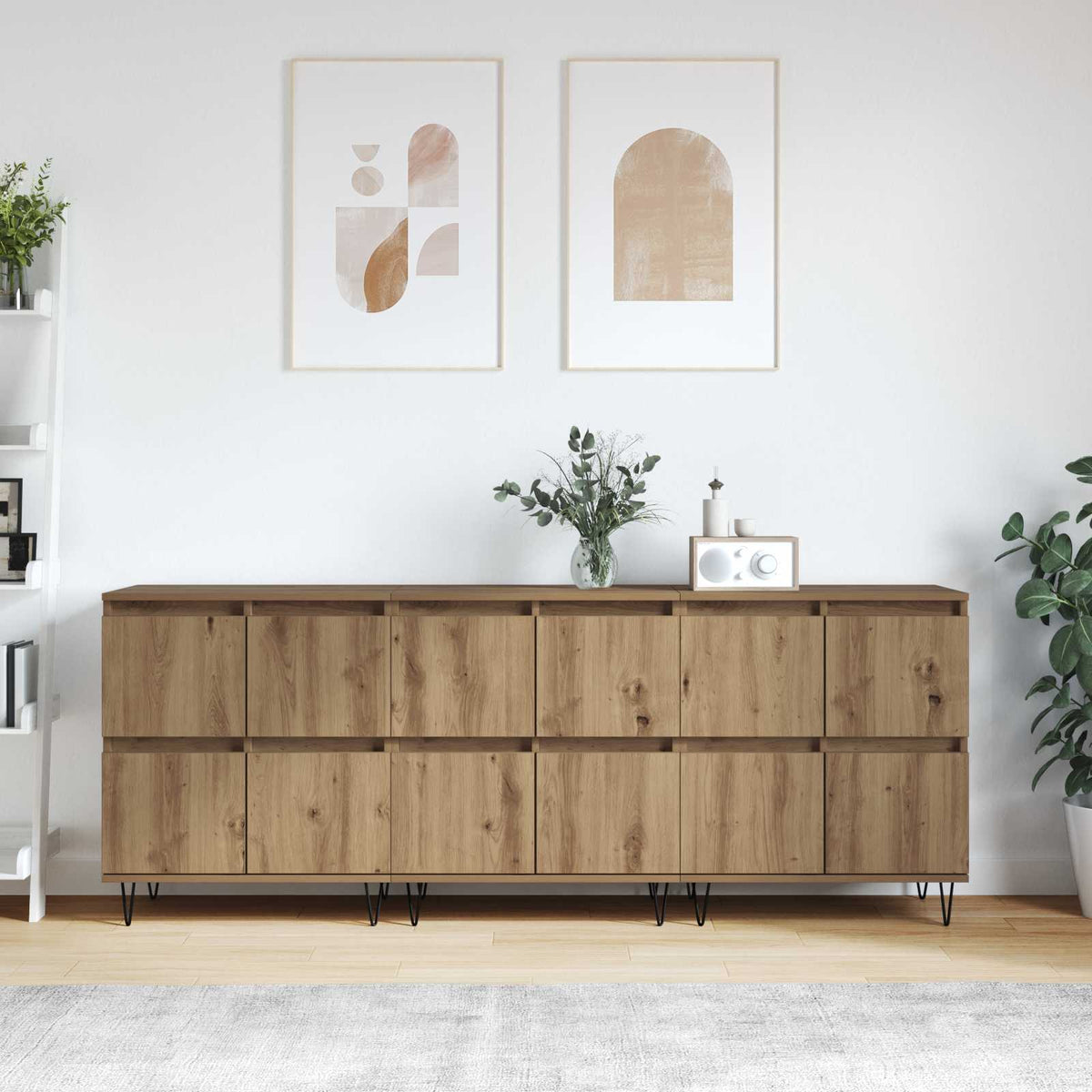 Dressoirs 3 pcs Artisan Eiken is nu te koop bij PeponiXL, paradijselijk wonen!