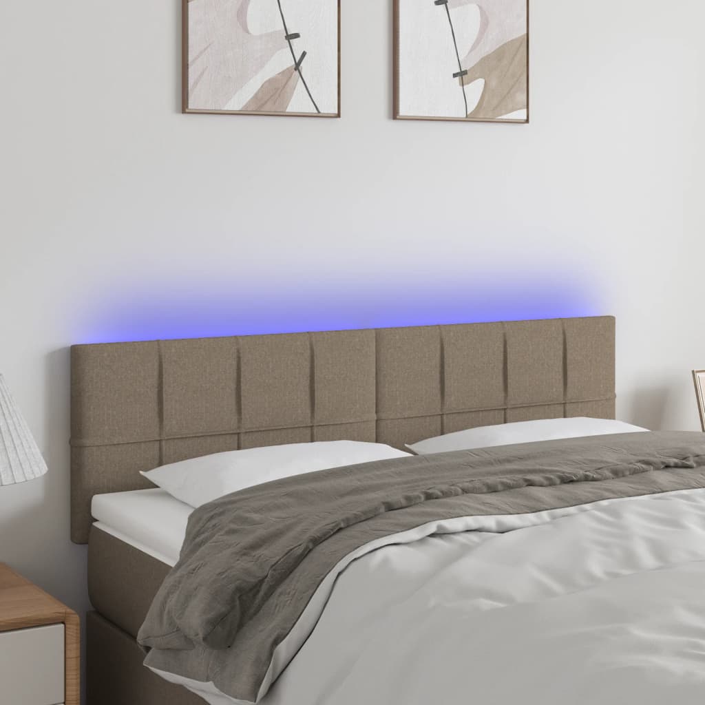 Hoofdbord LED 144x5x78/88 cm stof taupe is nu te koop bij PeponiXL, paradijselijk wonen!