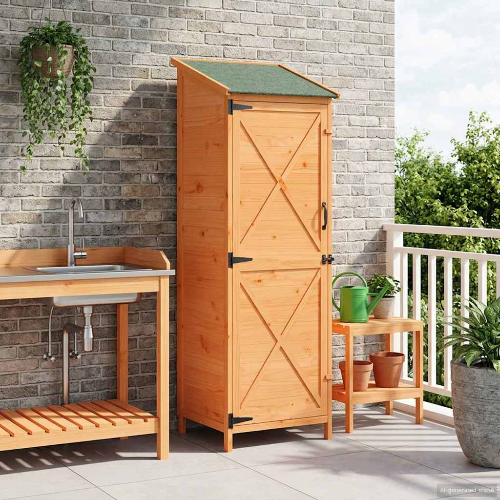 Tuinschuur Bruin 59,5 x 56 x 176,5 cm Bewerkt hout is nu te koop bij PeponiXL, paradijselijk wonen!