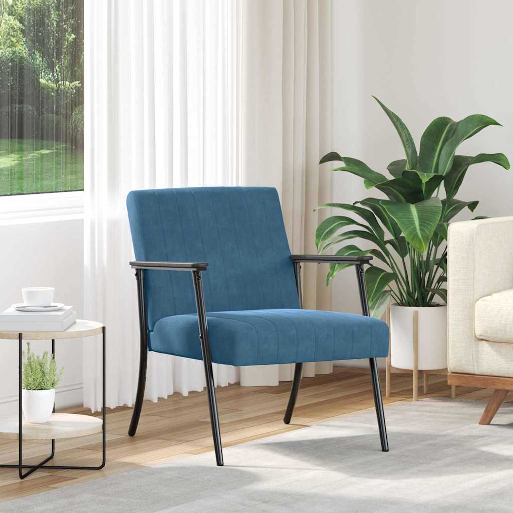 Fauteuil Blauw 59 x 75 x 78 cm Fluweel is nu te koop bij PeponiXL, paradijselijk wonen!