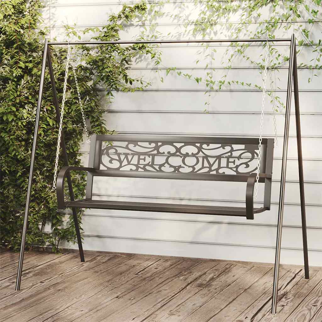 Schommelbank 125 cm staal en kunststof zwart is nu te koop bij PeponiXL, paradijselijk wonen!