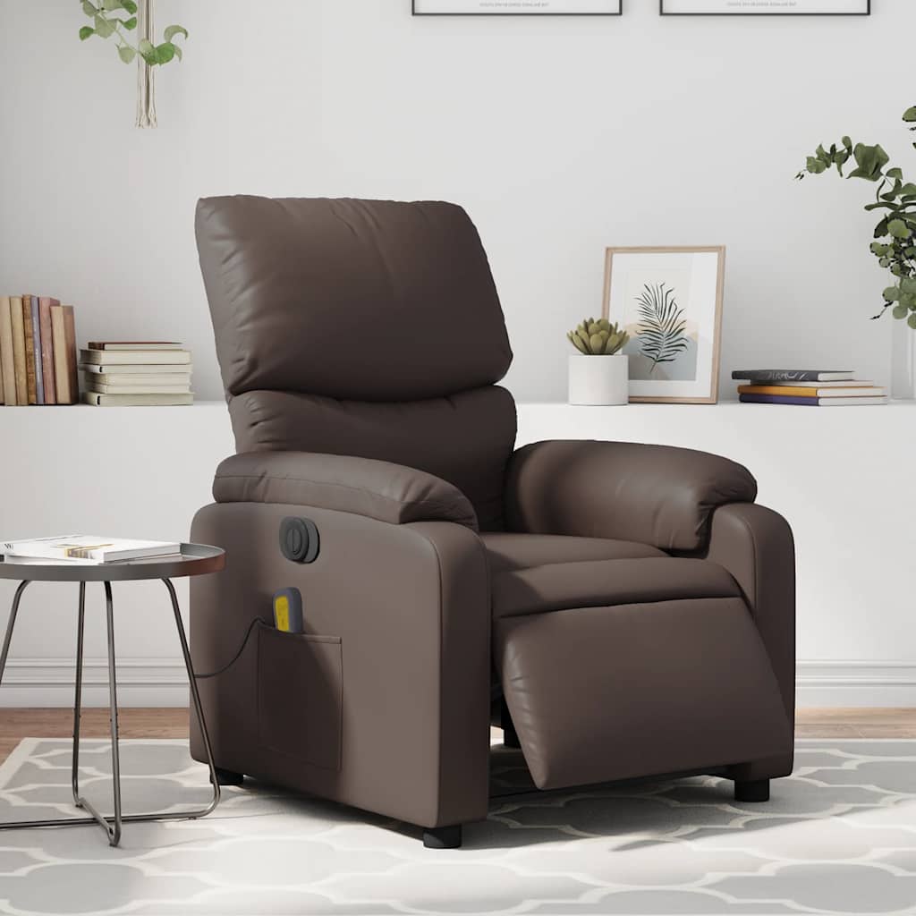 Massagestoel verstelbaar elektrisch kunstleer bruin is nu te koop bij PeponiXL, paradijselijk wonen!
