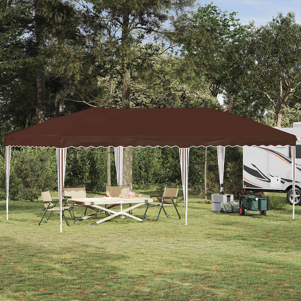 Pop-up Feesttent 575 x 290 x 245 cm Bruin is nu te koop bij PeponiXL, paradijselijk wonen!