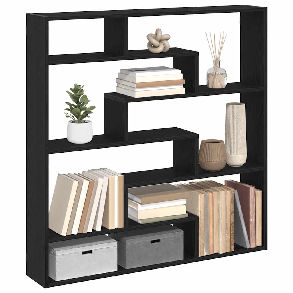 Wandschap kubus 7 vakken bewerkt hout zwart is nu te koop bij PeponiXL, paradijselijk wonen!