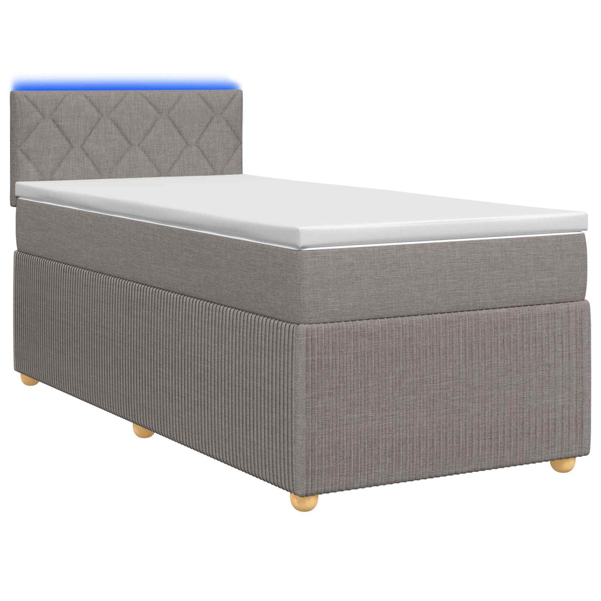 Boxspringbed met matras met hoofdeinde Taupe 80 x 200 cm Stof is nu te koop bij PeponiXL, paradijselijk wonen!