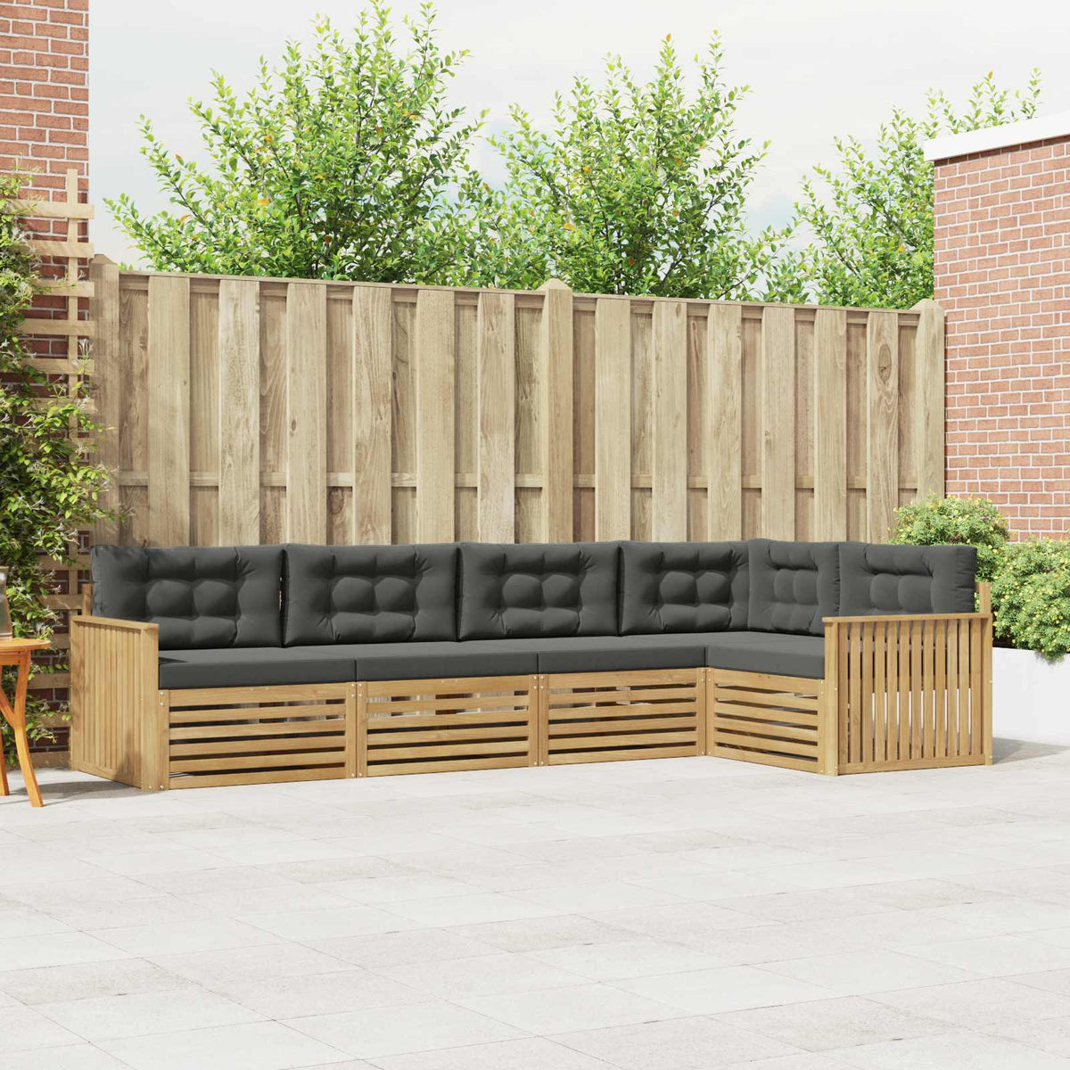 Buiten bankenset 5 pcs Wit en antracietkleurig is nu te koop bij PeponiXL, paradijselijk wonen!