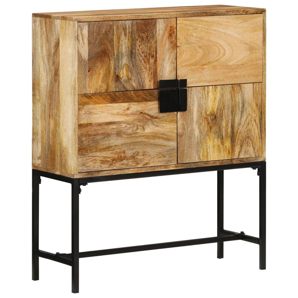 Hoge kast 80x30x95 cm massief ruw mangohout is nu te koop bij PeponiXL, paradijselijk wonen!