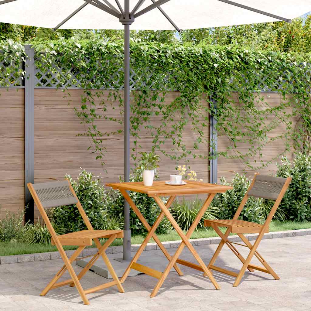 3-delige Bistroset polypropeen en massief hout grijs is nu te koop bij PeponiXL, paradijselijk wonen!