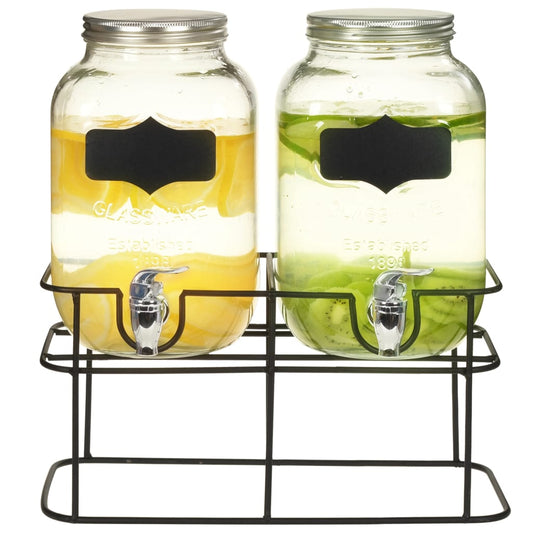 Drankdispensers 2 st met standaard 2 x 4 L glas is nu te koop bij PeponiXL, paradijselijk wonen!