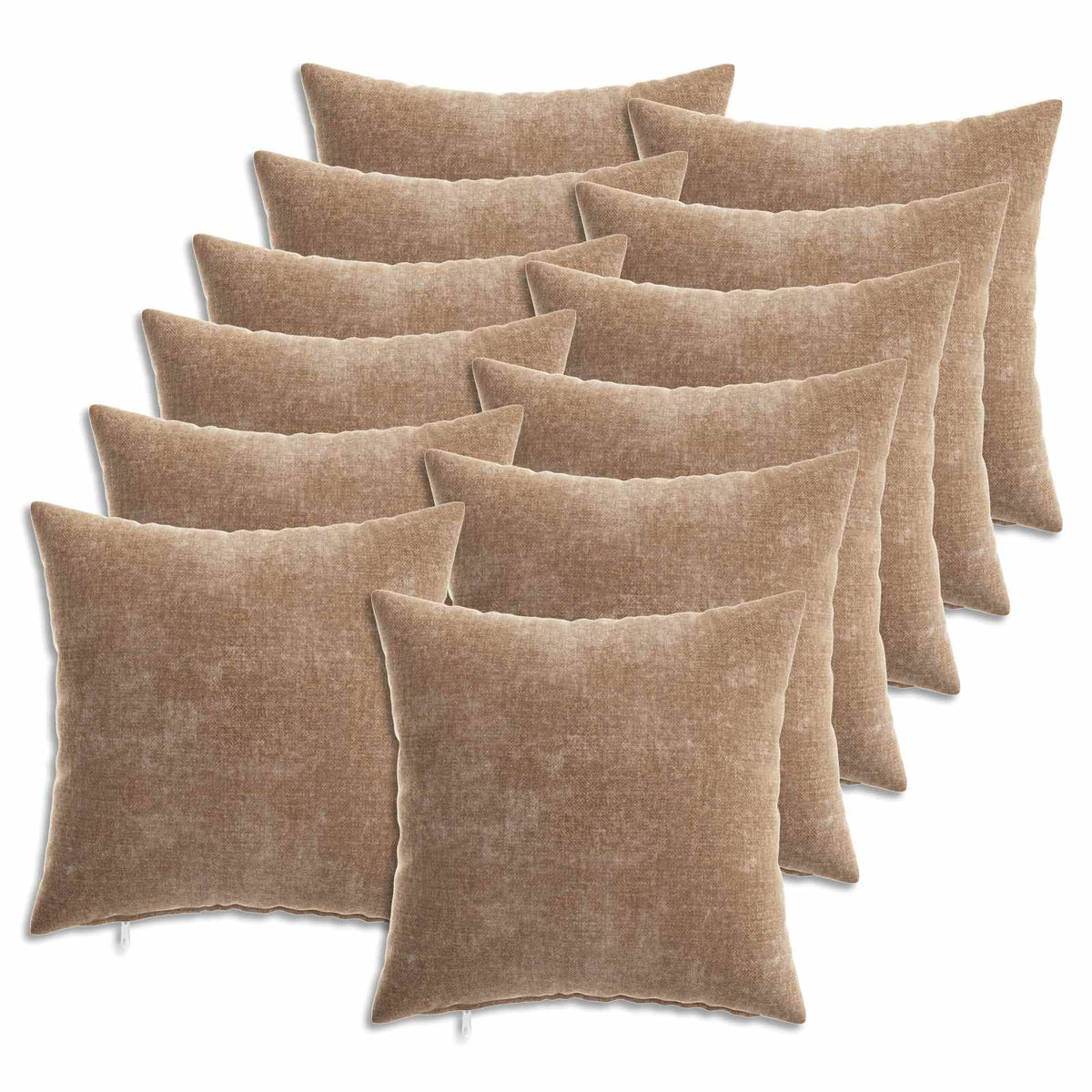Kussensloop 12 st HEERLEN Bruin 40 x 40 cm Chenille Stof is nu te koop bij PeponiXL, paradijselijk wonen!