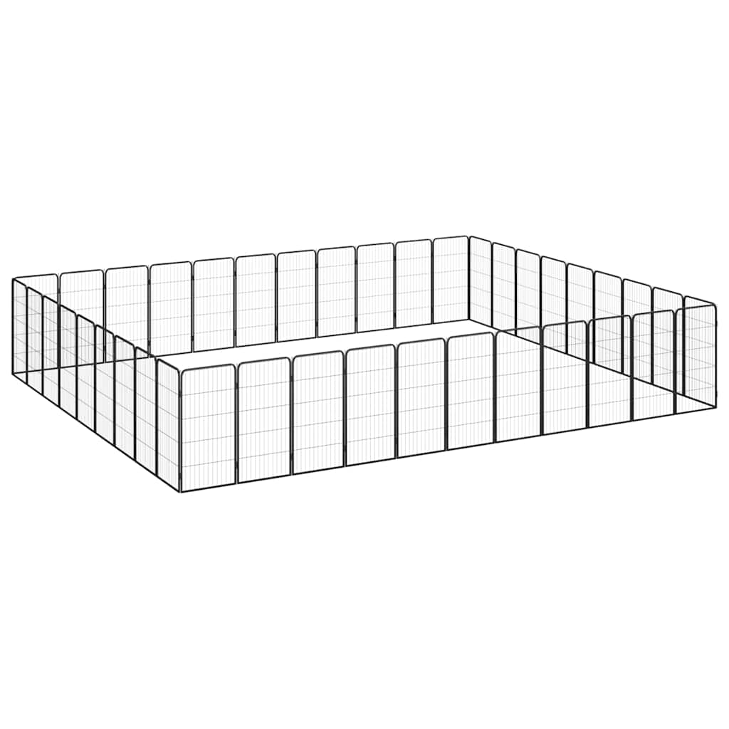 Hondenkennel 40 panelen 50 x 100 cm gepoedercoat staal zwart is nu te koop bij PeponiXL, paradijselijk wonen!