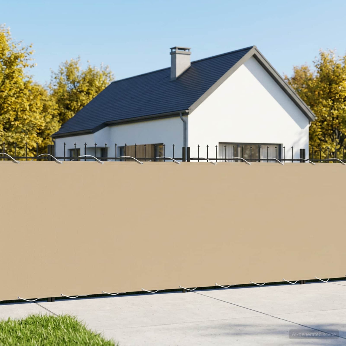 Balkon Privacy Scherm 150 x 1000 cm Stof met PU-coating Beige is nu te koop bij PeponiXL, paradijselijk wonen!