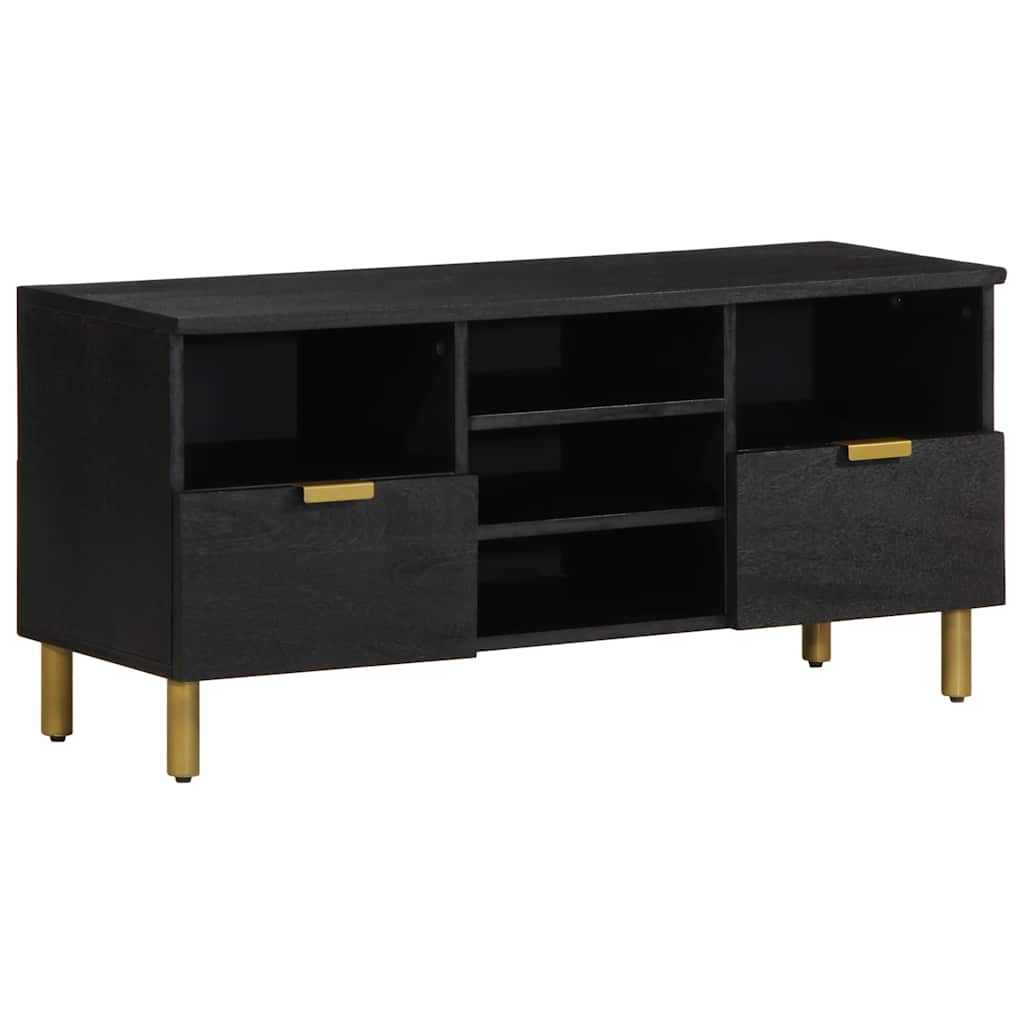 Tv-meubel 100x33x46 cm bewerkt hout zwart is nu te koop bij PeponiXL, paradijselijk wonen!