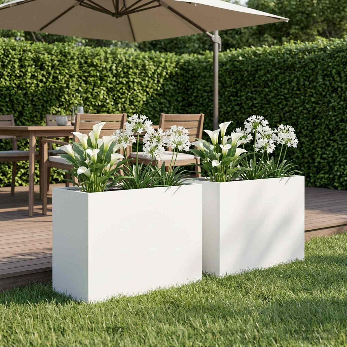 Plantenbak 2 st Wit 60 x 30 x 50 cm Koudgewalst staal is nu te koop bij PeponiXL, paradijselijk wonen!