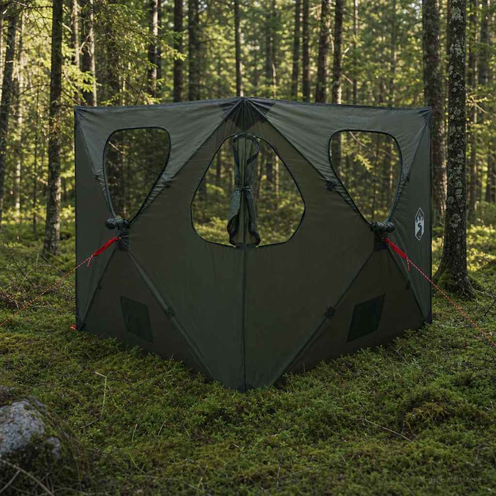 Jacht Tent Legergroen 145 x 145 x 150 cm Polyester en staal is nu te koop bij PeponiXL, paradijselijk wonen!