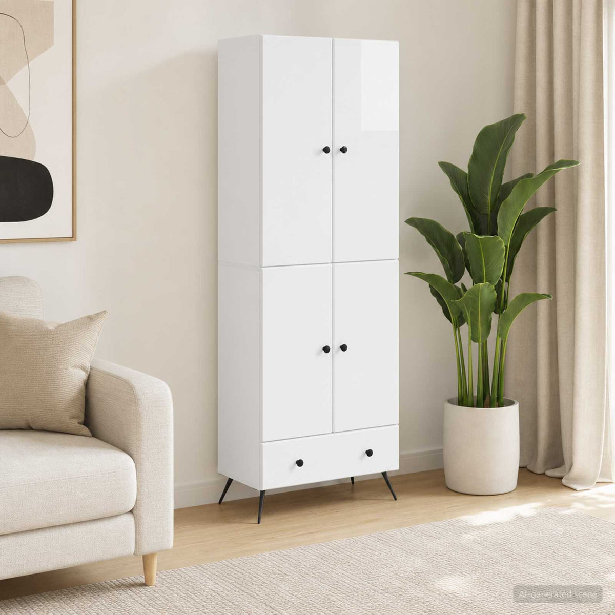 Kastenset 2 pcs Hoogglans Wit Bewerkt hout is nu te koop bij PeponiXL, paradijselijk wonen!