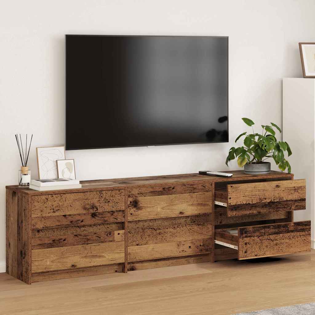 TV Eenheden 2 pcs Oud Hout 180 x 34 x 50 cm Bewerkt hout is nu te koop bij PeponiXL, paradijselijk wonen!