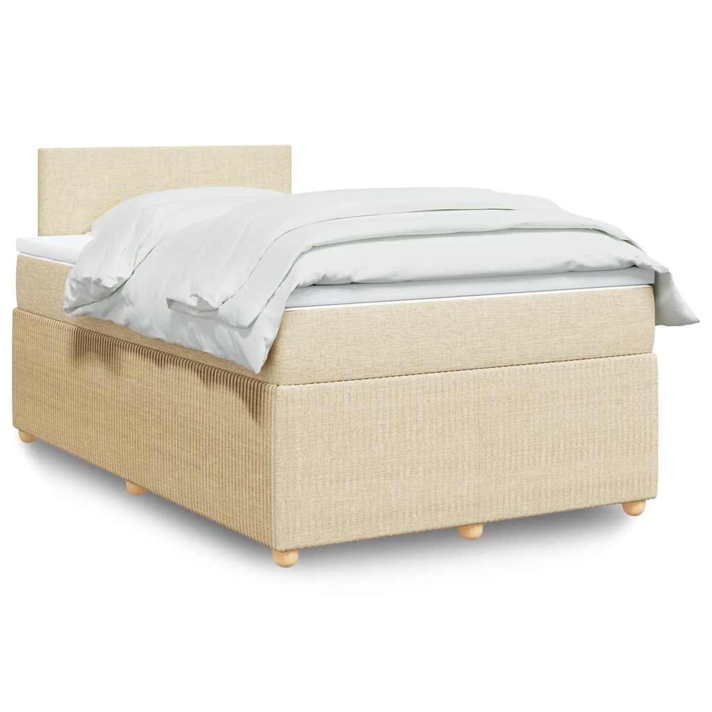 Boxspring met matras stof crèmekleurig 120x200 cm is nu te koop bij PeponiXL, paradijselijk wonen!