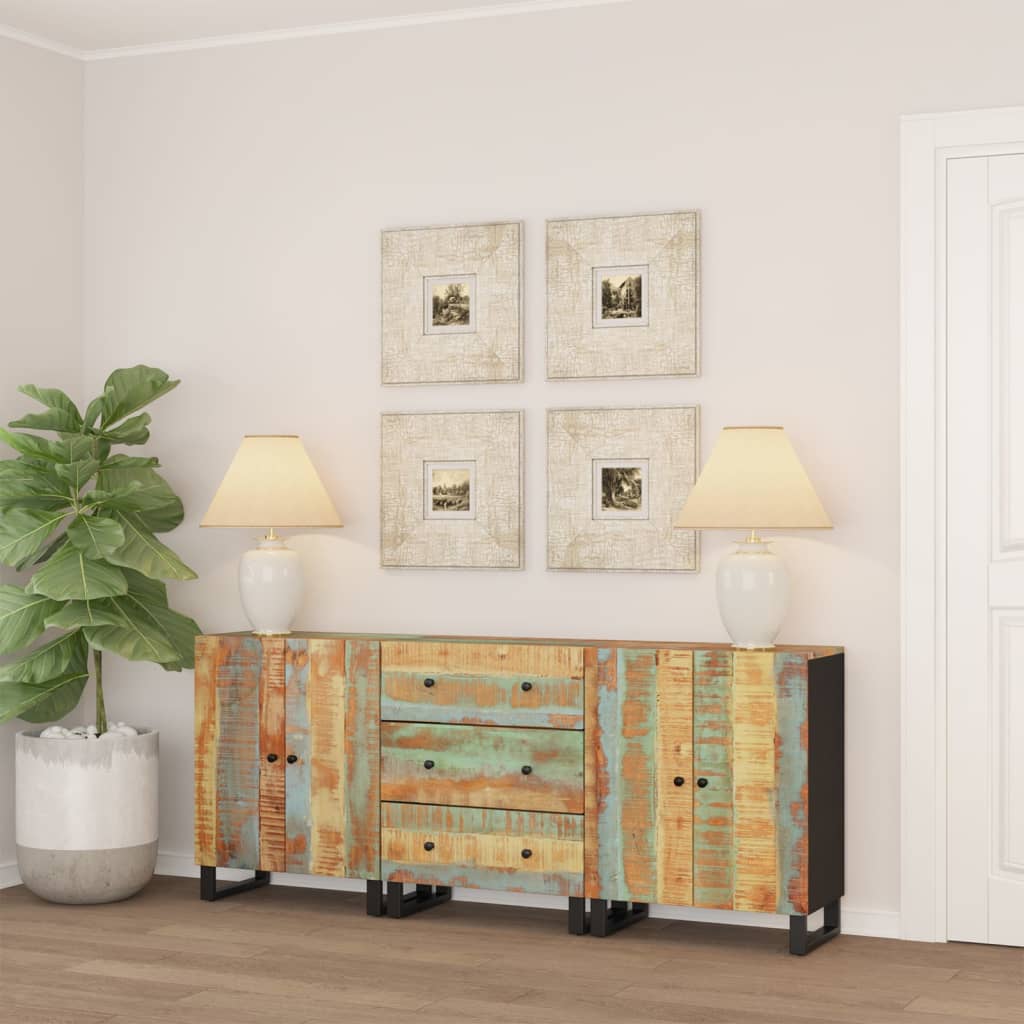 3 st Dressoir massief gerecycled hout is nu te koop bij PeponiXL, paradijselijk wonen!