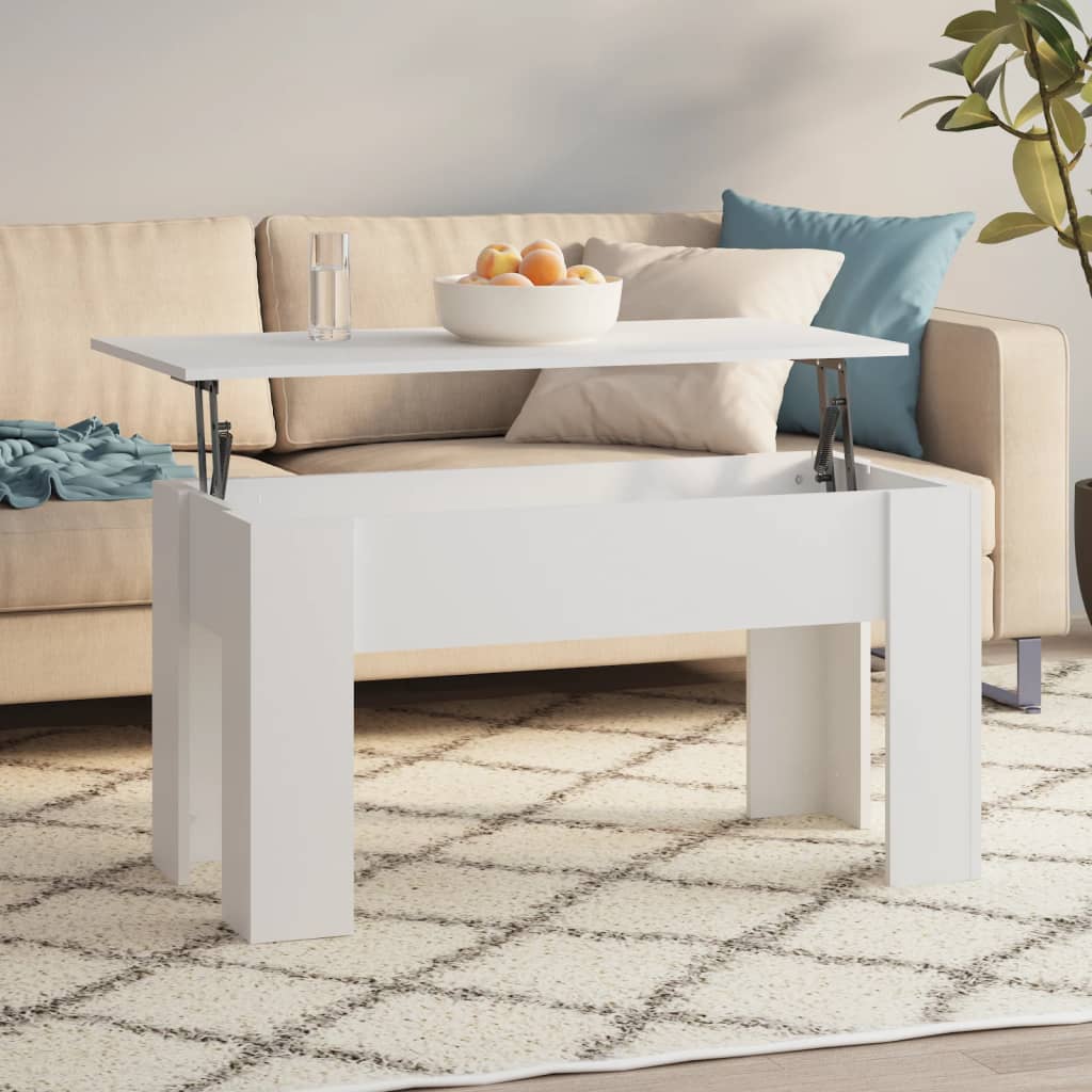 Salontafel 101x49x52 cm bewerkt hout wit is nu te koop bij PeponiXL, paradijselijk wonen!