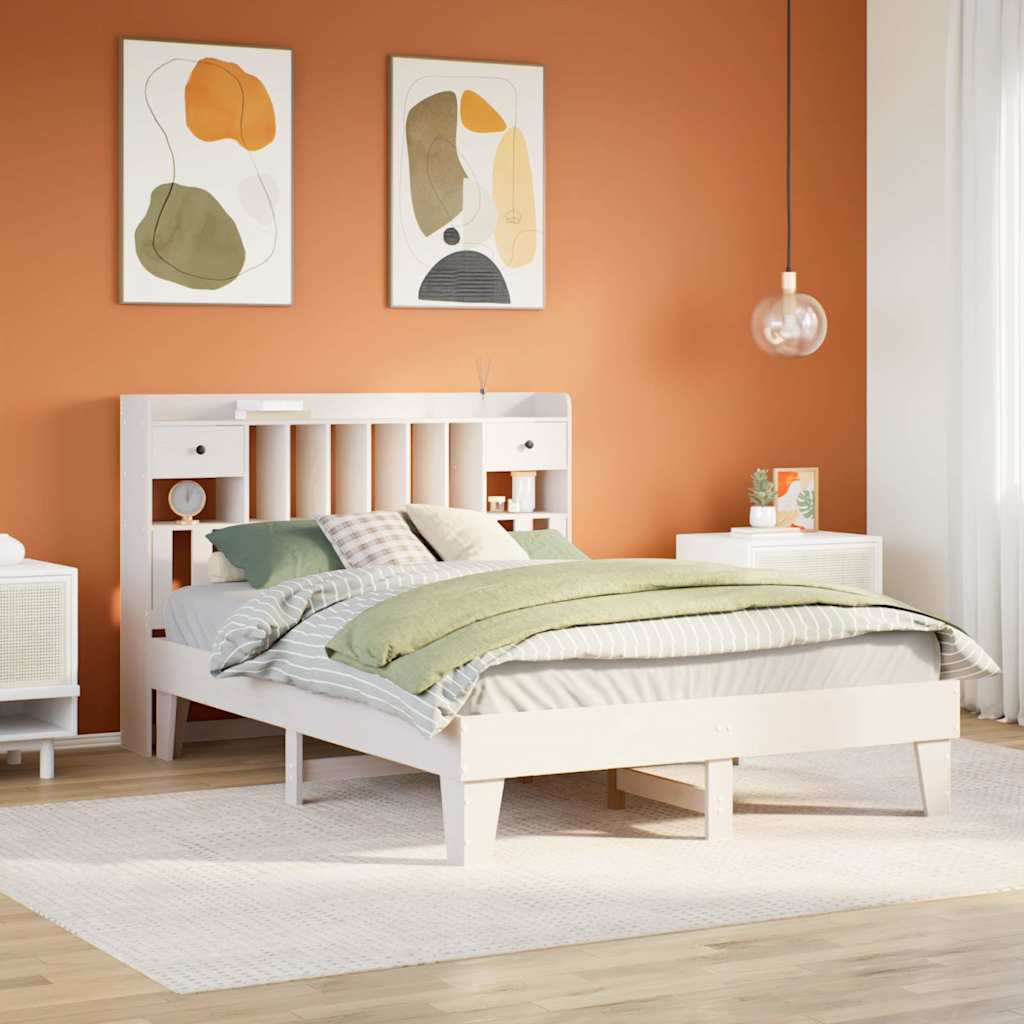 Bedframe zonder matras massief grenenhout wit 140x200 cm is nu te koop bij PeponiXL, paradijselijk wonen!