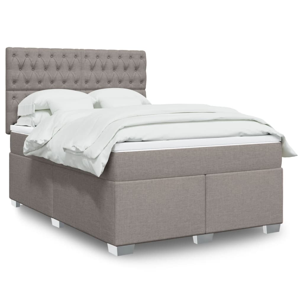 Boxspring met matras stof taupe 160x200 cm is nu te koop bij PeponiXL, paradijselijk wonen!