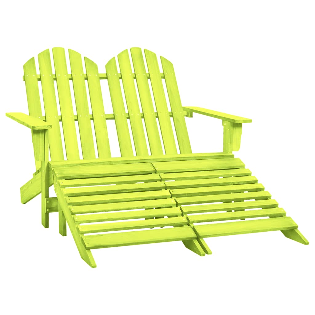 Tuinstoel 2-zits Adirondack met voetenbank vurenhout groen is nu te koop bij PeponiXL, paradijselijk wonen!