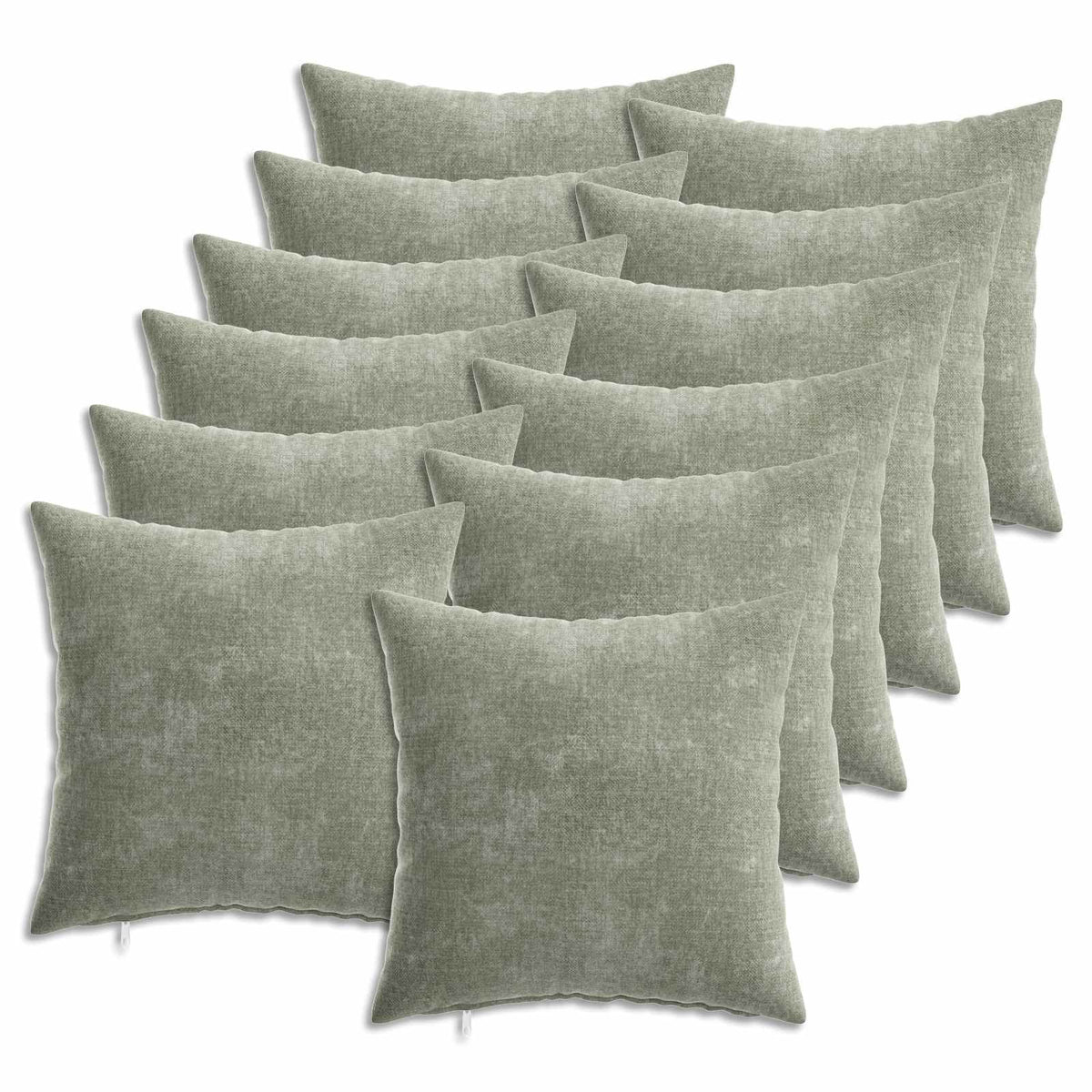 Kussensloop 12 st HEERLEN Groen 40 x 40 cm Chenille Stof is nu te koop bij PeponiXL, paradijselijk wonen!